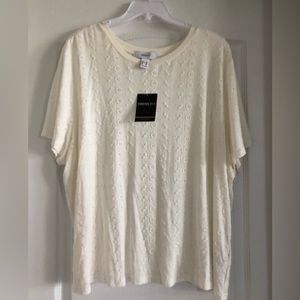 Forever 21 Cream Lace Eyelet Top